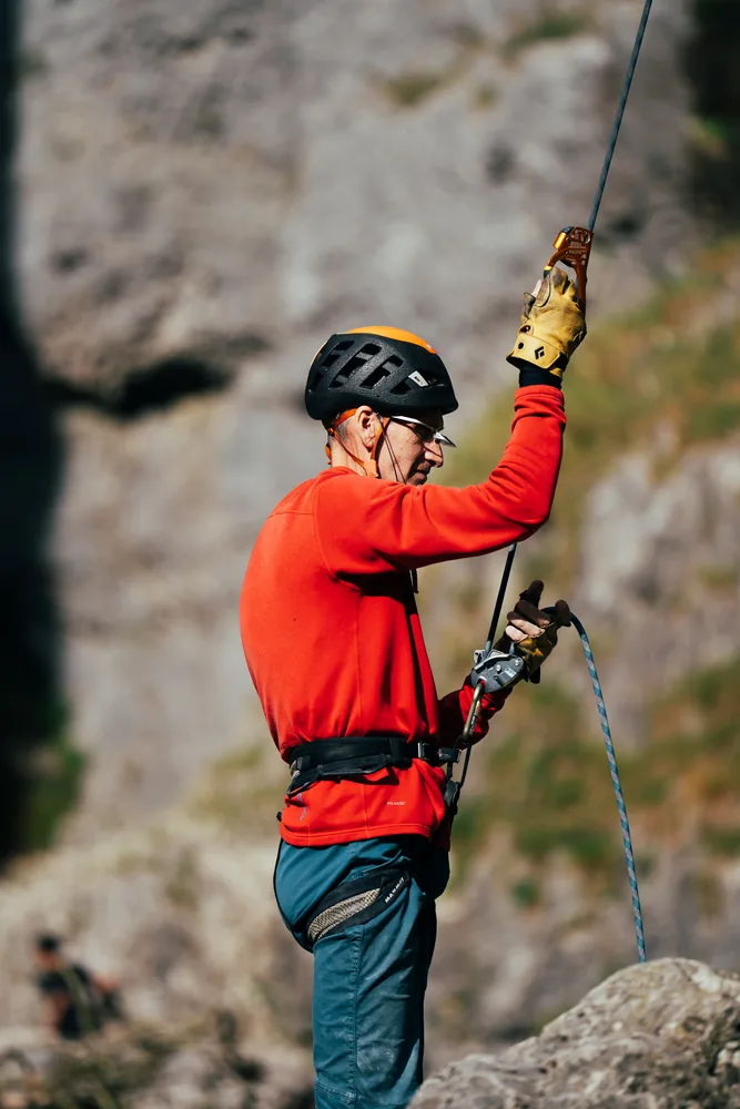 Candid rock climbing photography from Gordale Scar.