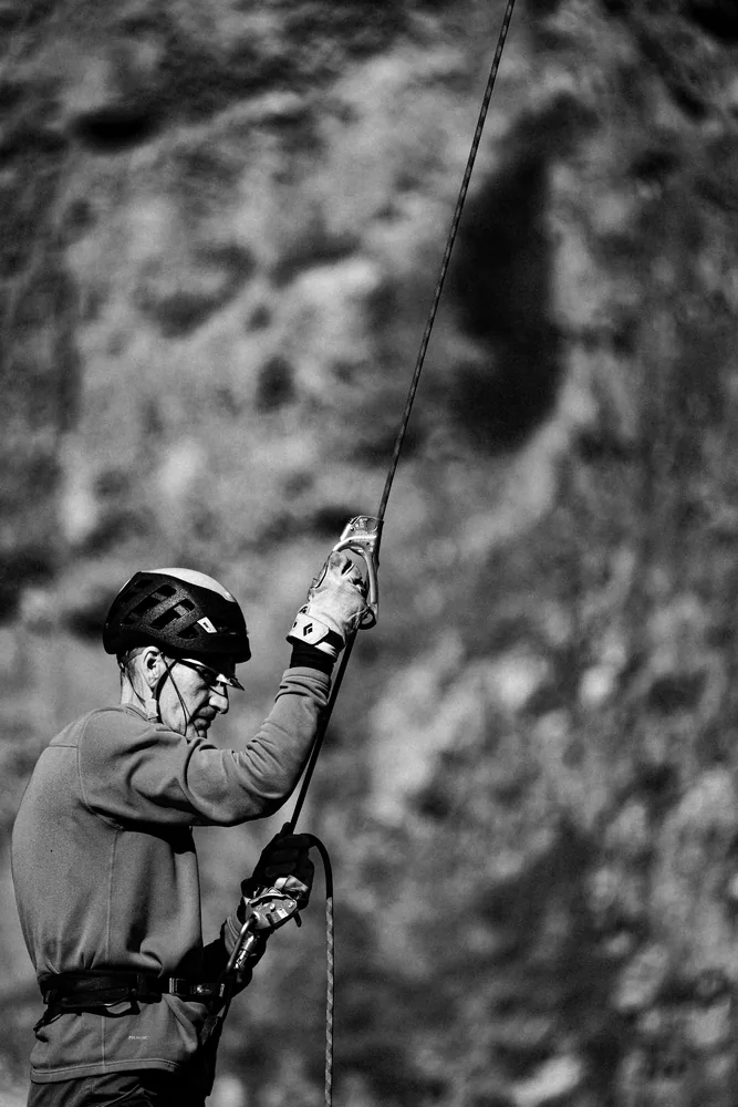 Candid rock climbing photography from Gordale Scar.