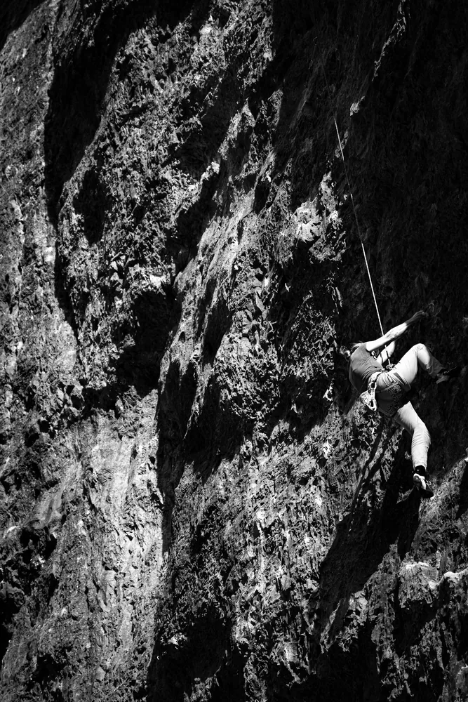 Candid rock climbing photography from Gordale Scar.