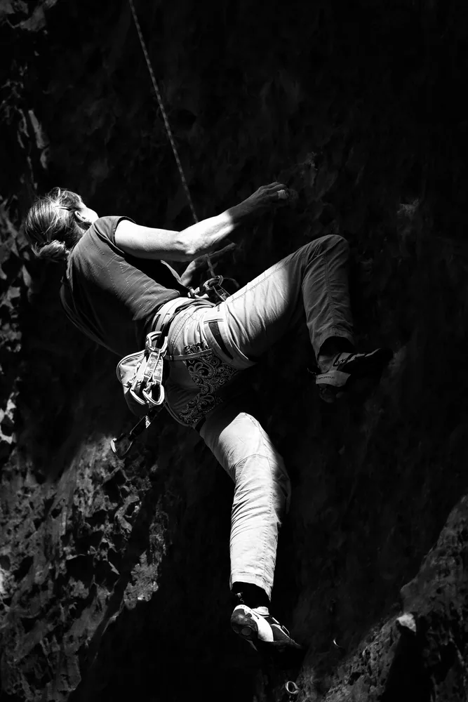 Candid rock climbing photography from Gordale Scar.
