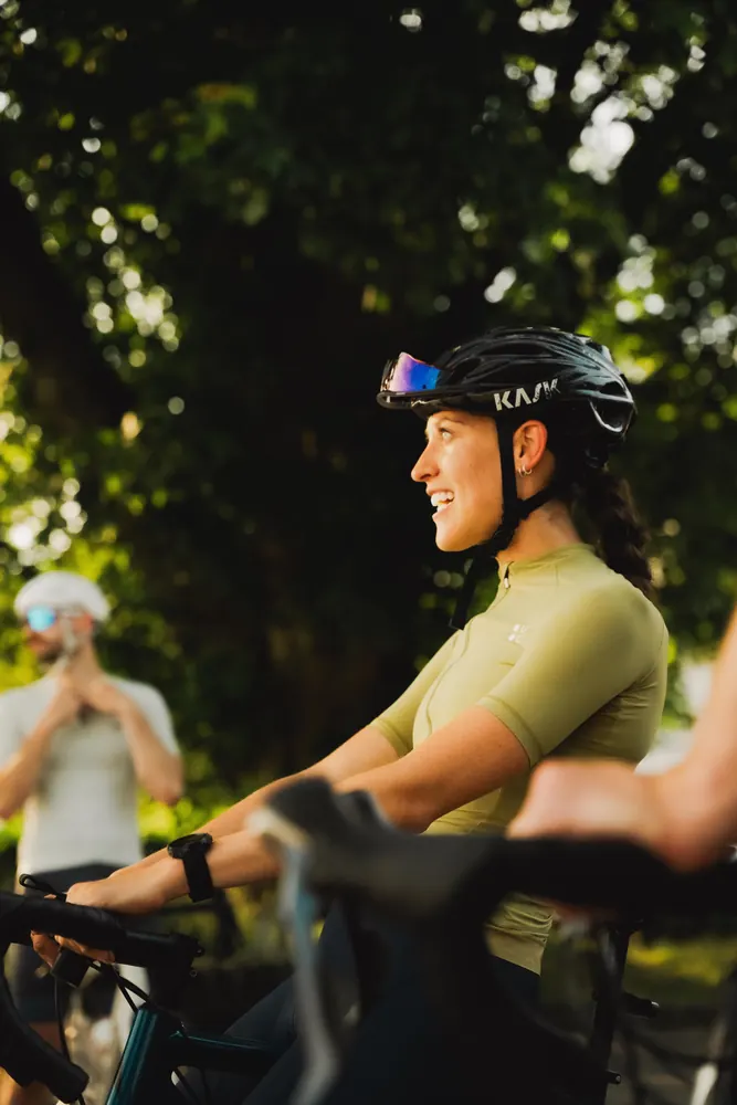 Candid photography from a Routes Cycling group ride.
